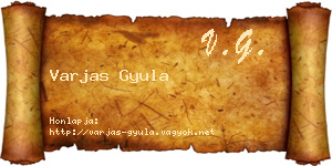 Varjas Gyula névjegykártya